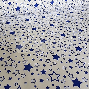 Ткань «Синий звездопад на белом» купить в Минске