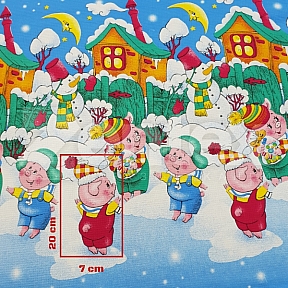 Ткань «Новогодние свинки» купить в Минске