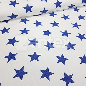 Ткань «Синие звезды на белом» купить в Минске