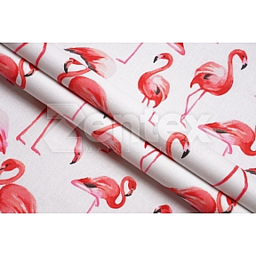Ткань «Фламинго на белом» купить в Минске