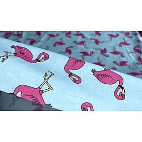 Ткань «Фламинго на бирюзовом» купить в Минске