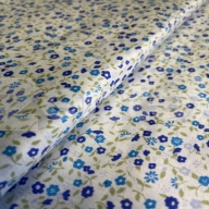 Ткань «Голубые цветочки на белом» купить в Минске