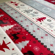 Ткань «Новогодние арнаменты в серо-бордовом» купить в Минске